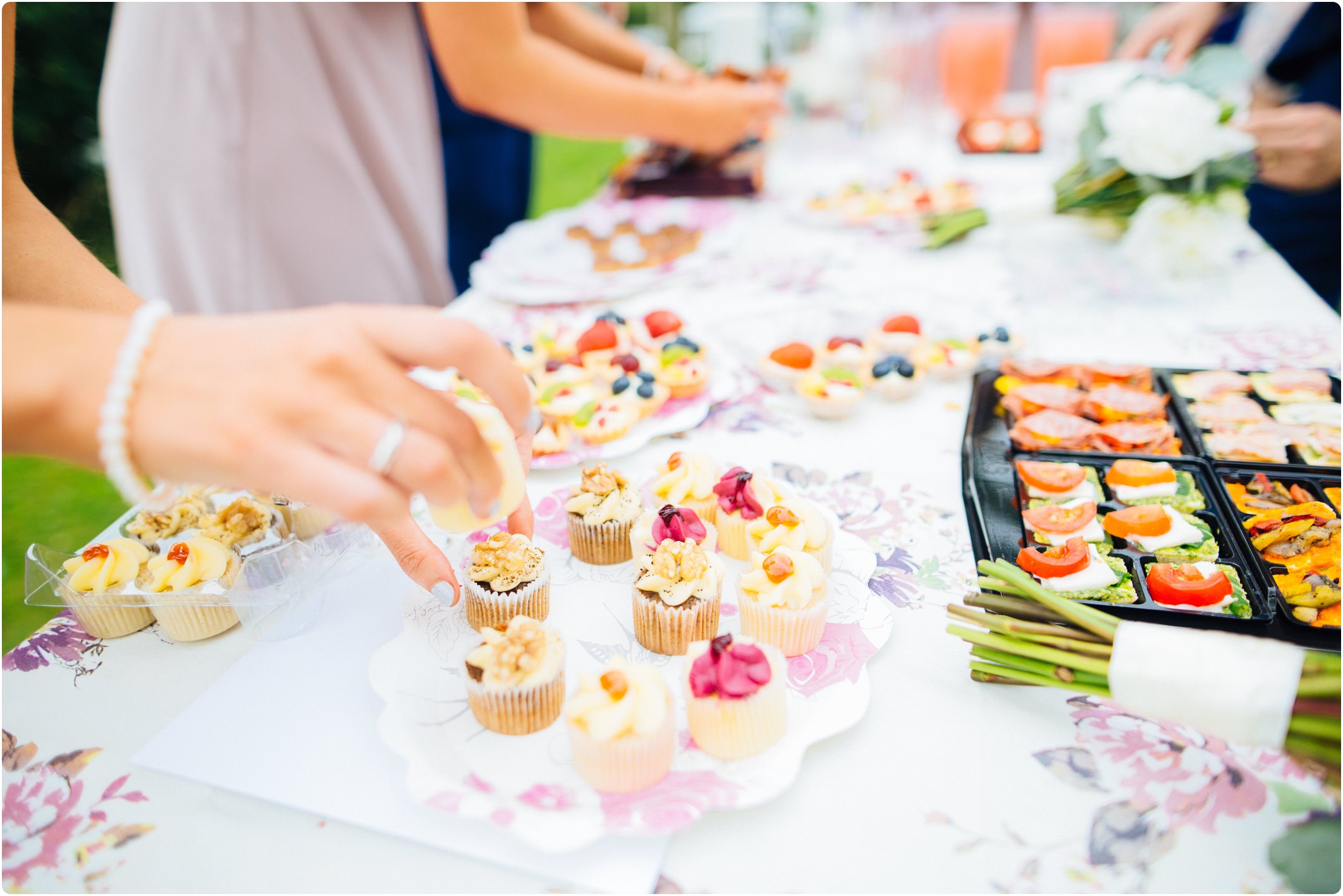 rustic wedding food at church