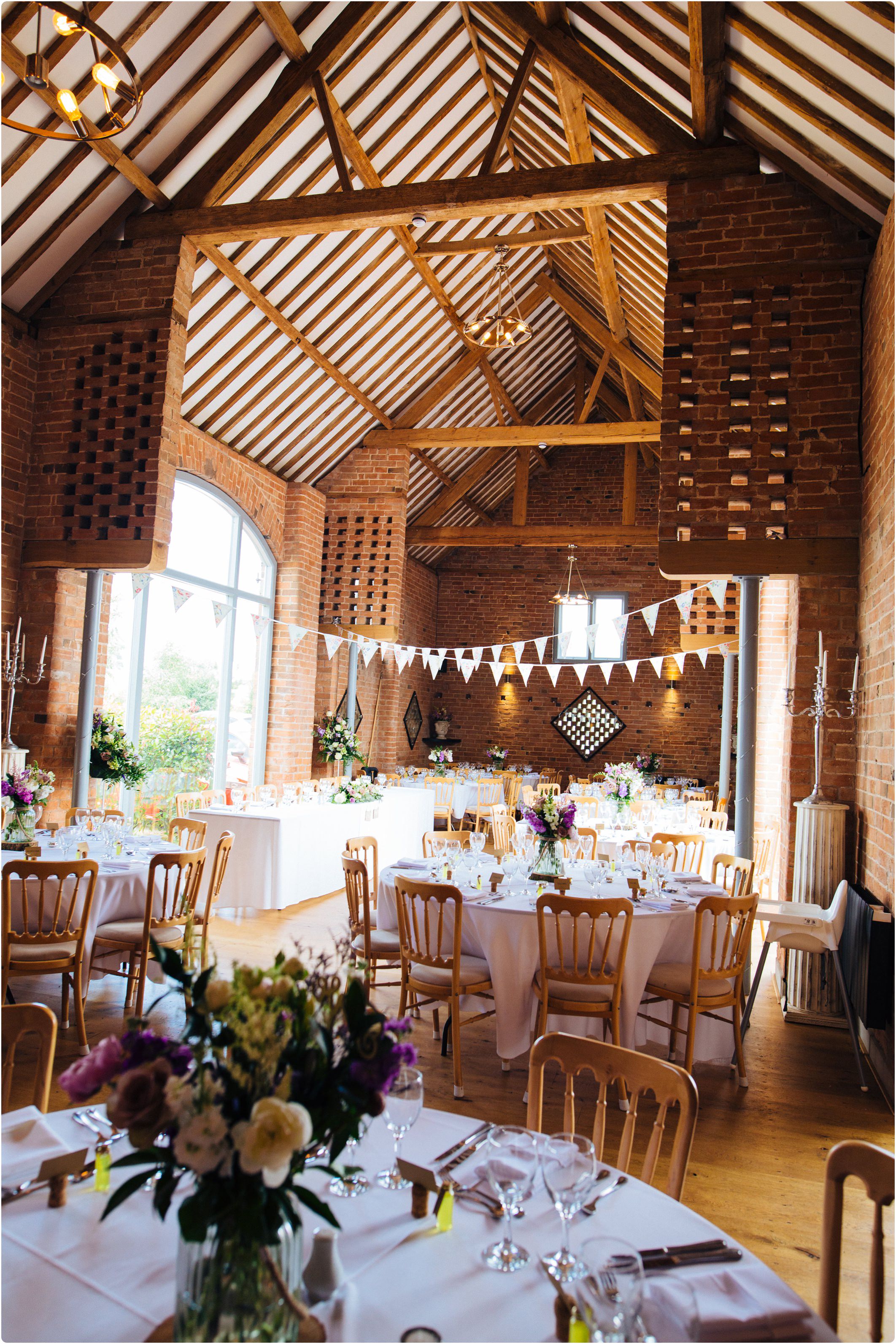 Swallows Nest Barn wedding table set up