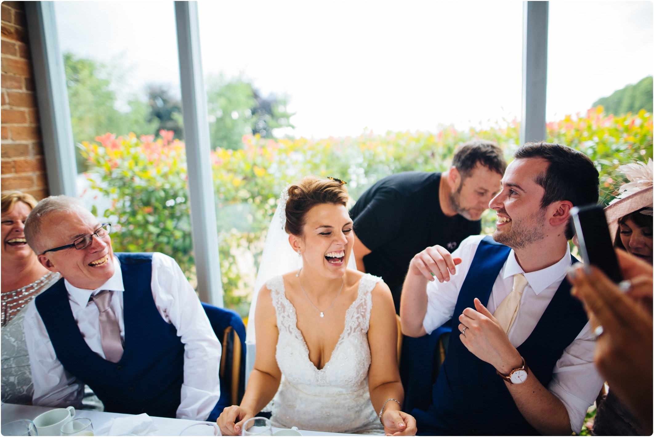 Swallows Nest Barn butterfly on bride